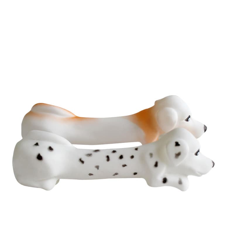 Dog Chew Toy for Teeth Cleaning, White Dog, Spotted Dog, Pet Dog Toy, Squeaky Toy, Enamel Dog Chew