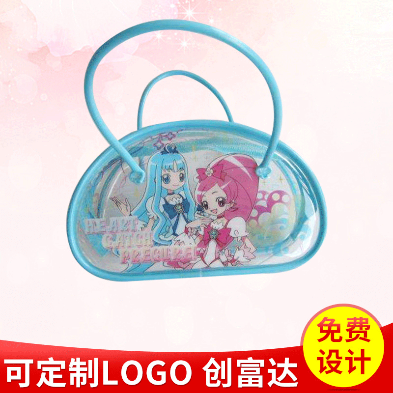 Transparent Handbag Plastic Gift Shopping Bag Cartoon Advertising PVC Souvenir Bag