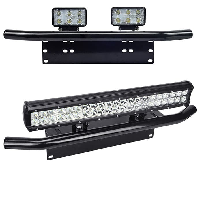 Car auxiliary lamp holder modified off-road aluminum alloy license plate frame fog lamp license plate lamp holder spotlight