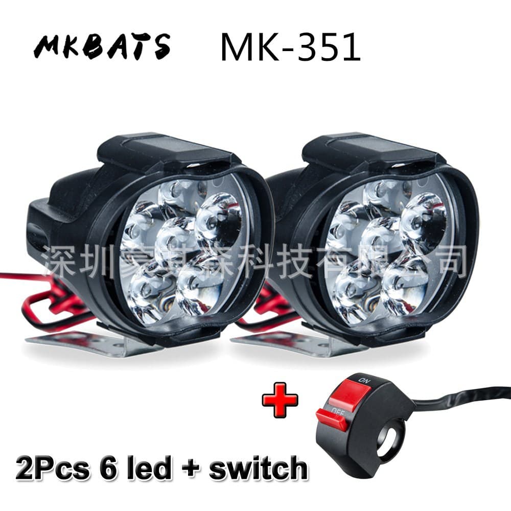 Spotlight Motorcycle Headlight 6LED Front Light Kit with Switch 12V Amazon MK-335