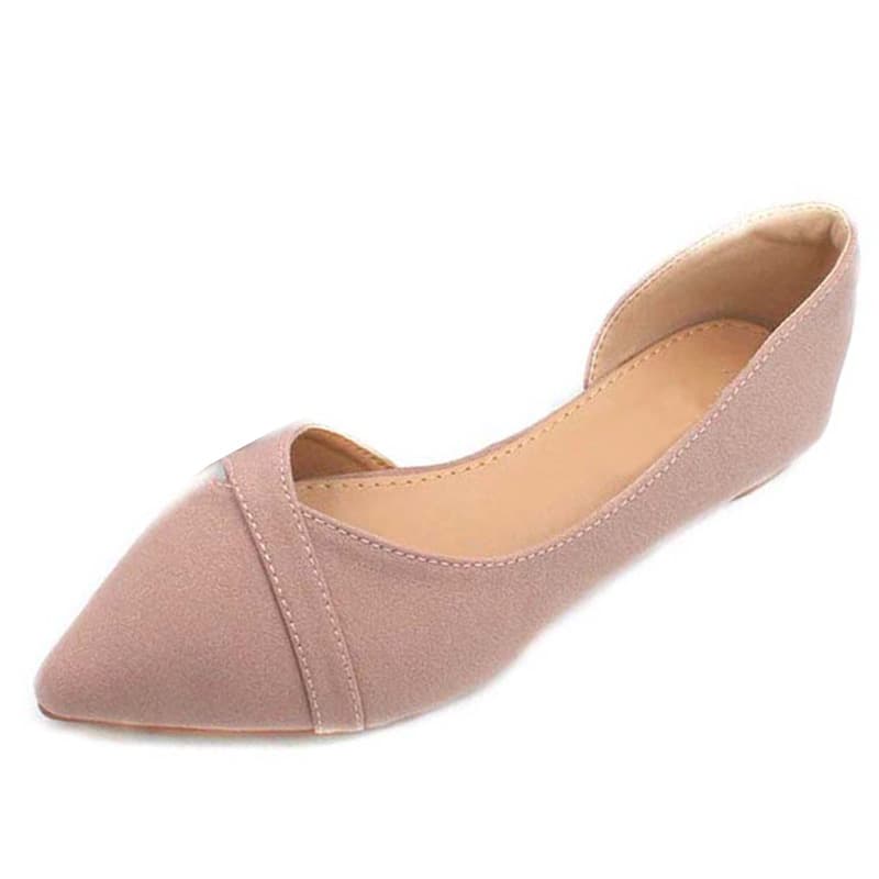 Chenyang Bird New Fashion Pointed Toe Shallow Mouth Side-Open Flat Heel Pregnant Women's Versatile Shoes Pink Black Work Women's Shoes
