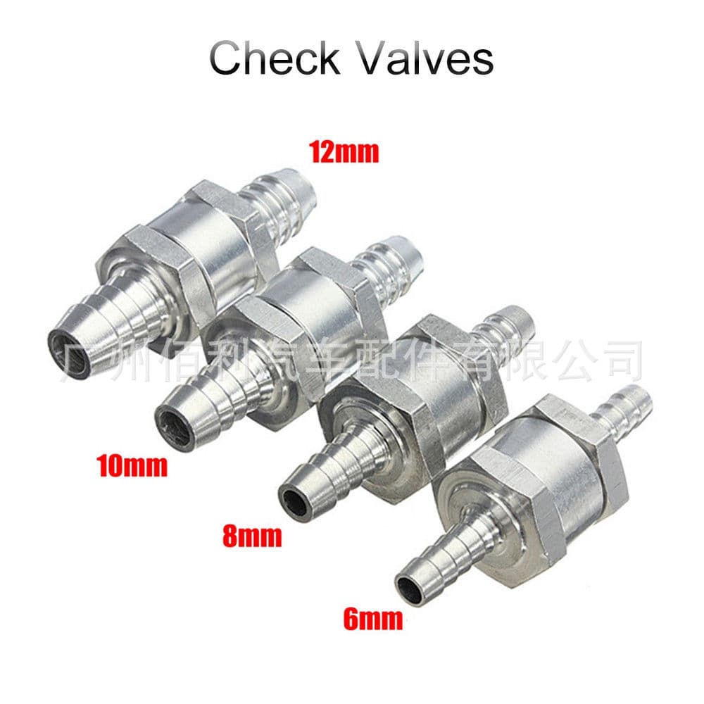 Universal Car Aluminum Alloy Fuel Check Valve 6/8/10/12MM Gasoline, Diesel One-Way Flow Stop Valve