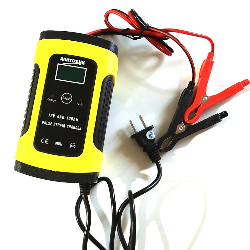 Anhtczyx 12V6A Car Battery Charger Motorcycle Battery Charger European Charger Automatic Intelligent Fast Charging Maintenance