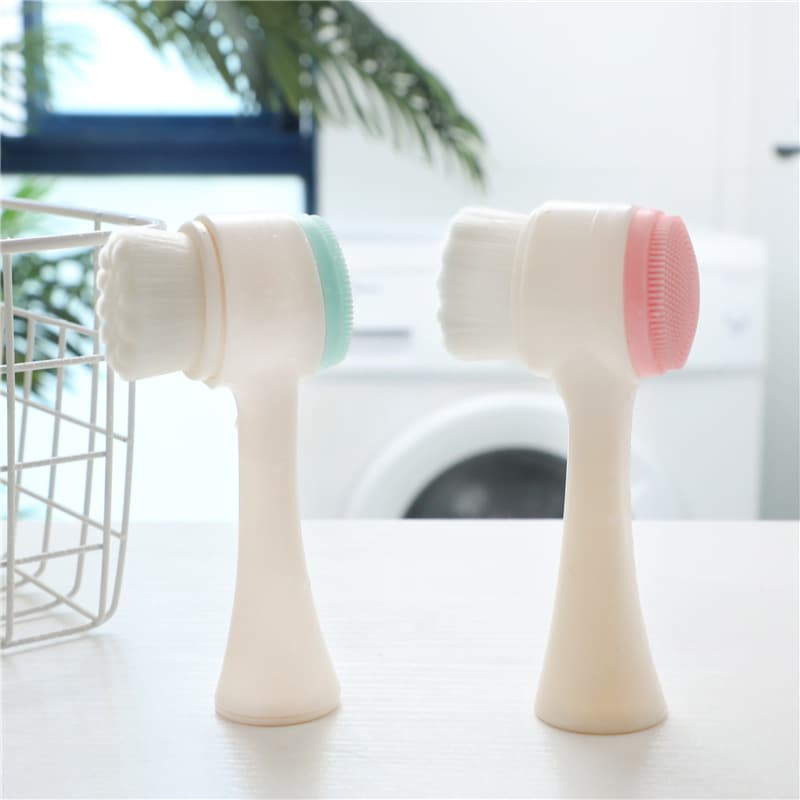 Wholesale 3D Silicone Facial Cleansing Brush Manual Face Wash Brush Soft Bristle Dual-Side Massage Brush
