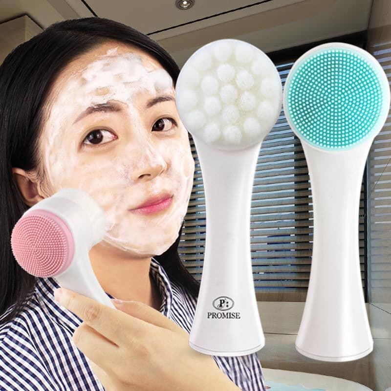 Wholesale 3D silicone facial cleansing brushes, manual facial cleansing brushes, facial cleansing devices, soft bristle cleaning brushes, double-sided massage brushes