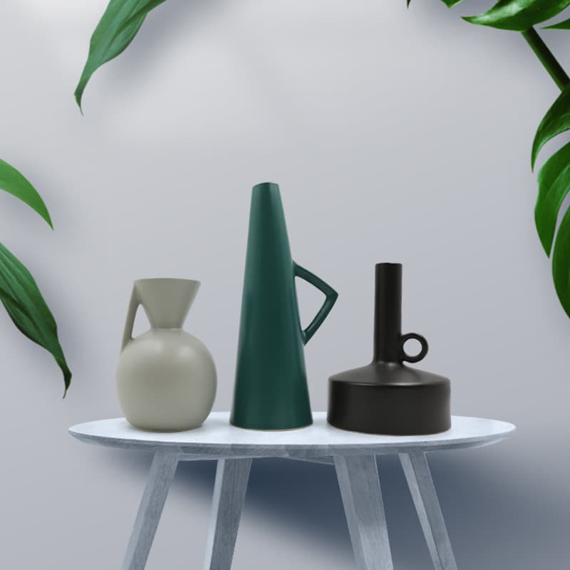 Modern Minimalist Fresh Ceramic Vase Decoration Living Room Showroom Flower Arrangement Creative Geometric Art Vessel