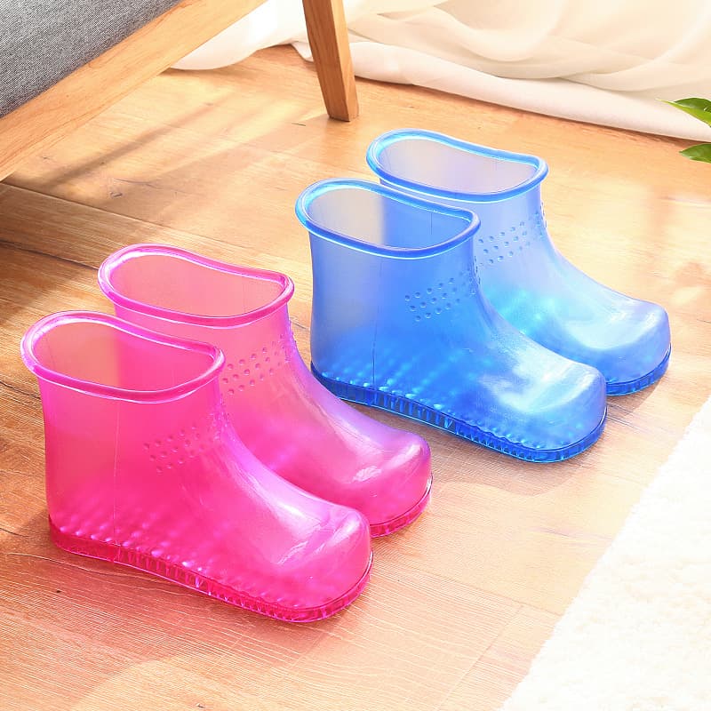 Portable High-Tube Foot Bath Slippers for Men And Women Home Bathroom Use Foot Washing Basin Foot Soaking Shoes PVC Material
