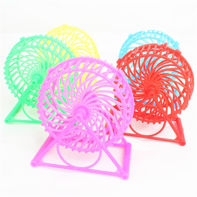Pet Exercise Toy with Stand Plastic Windmill Hamster Running Wheel Treadmill Stand