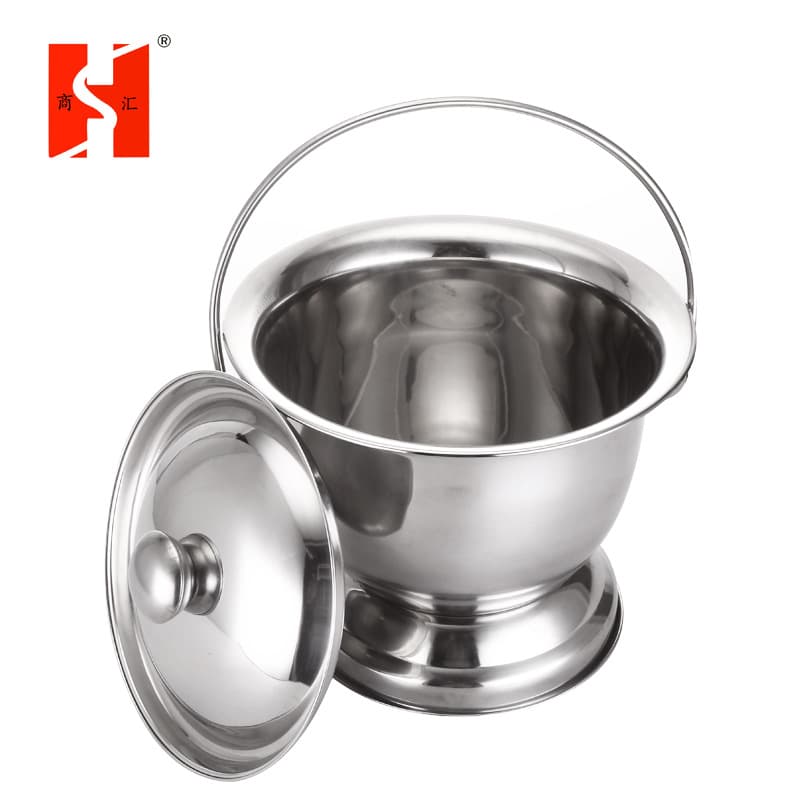 Stainless Steel Spittoon for Marriage Dowry, Home Use Children's Potty Bedside Commode, Classic Spittoon for Elderly, Kids, and Pregnant Women