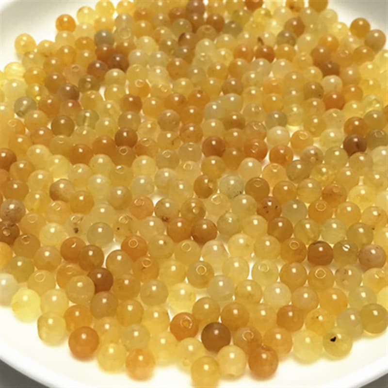 Xinjiang Old Yellow Jade Round Beads Wholesale, Beige Jade Loose Beads for DIY Handmade Accessories, Bracelet and Necklace Components