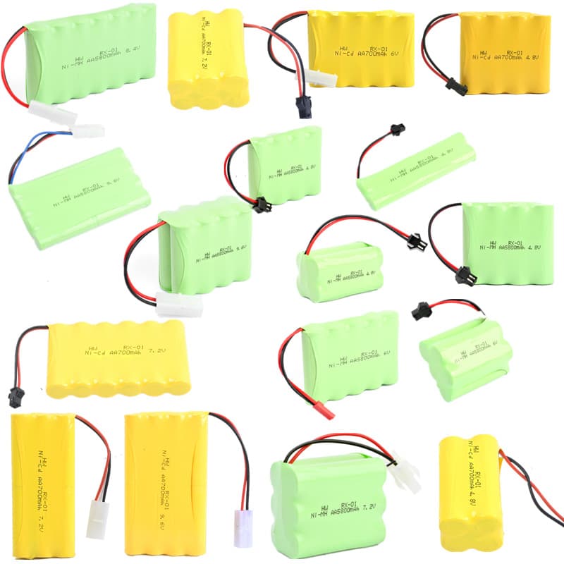 Toy Battery Pack 9.6V 7.2V 4.8V 3.6V 6V Side-by-Side Rechargeable Batteries Remote Control Toy Battery Wholesale