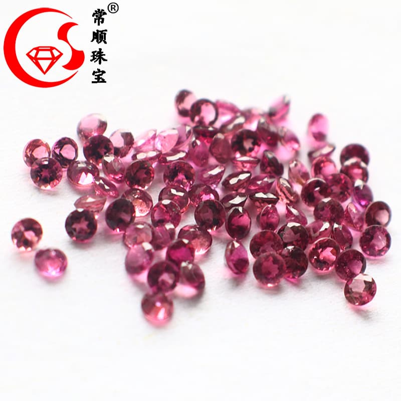 Wholesale Natural Red Tourmaline Round Faceted Loose Stones High Quality Pure Rings Necklaces Jewelry Watch Setting Stones