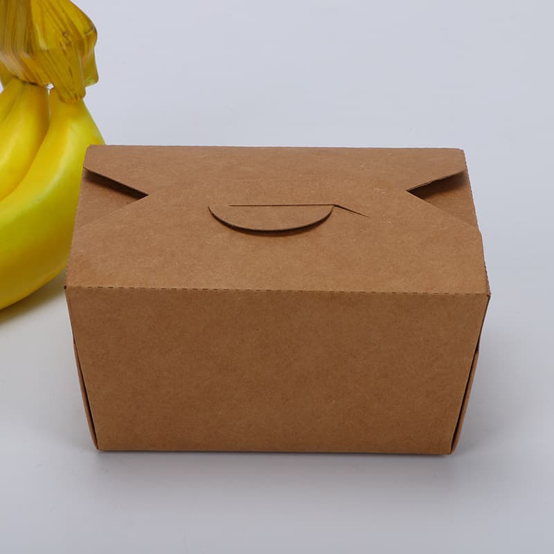 Disposable food containers, takeaway packaging paper bowls, kraft paper rectangular meal boxes
