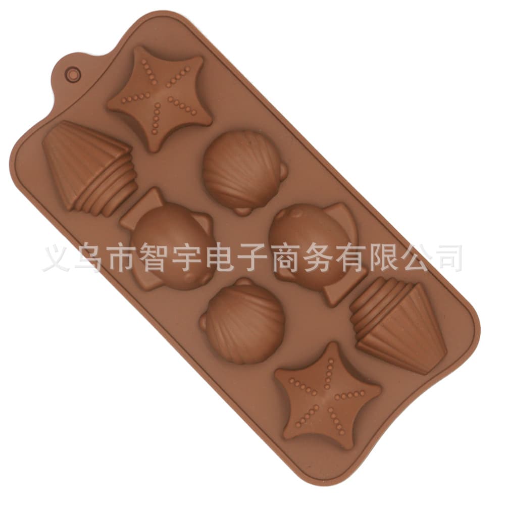 Silicone Chocolate Mold Cake Mold Starfish Small Fish Shell Fruit Ice Mold Pudding Candy DIY Baking Tool