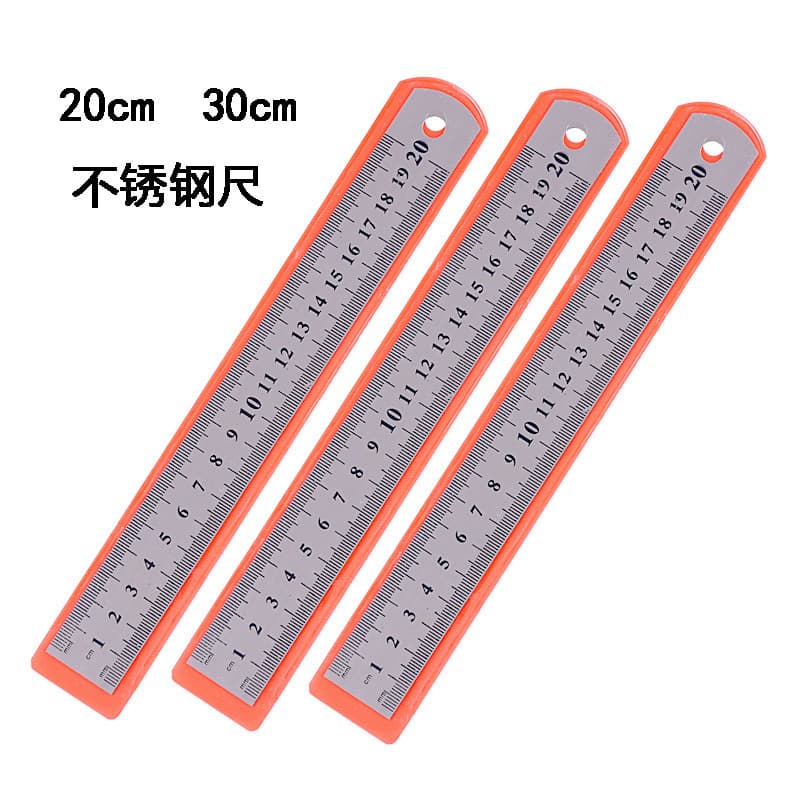 Stainless Steel Ruler Office Supplies 20cm 30cm Straight Ruler Thickness 0.5mm