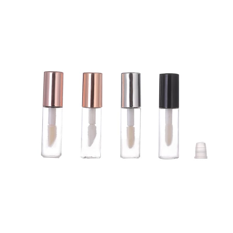 Transparent black cap, rose gold cap, plastic bottle, 1.2ml lipstick packaging bottle, refill bottle, nail polish bottle.