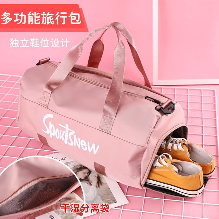 Gym Bag Wet and Dry Separation Swimming Bag Women's Crossbody Training Sports Bag Oxford Cloth Short Trip Handheld Travel Bag
