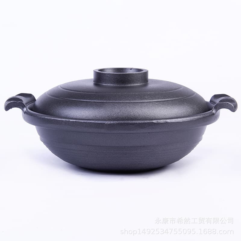 The hotel approved European-style double-eared shallow soup pot multi-functional deep pot Western-style shallow soup pot manufacturer open fire claypot rice