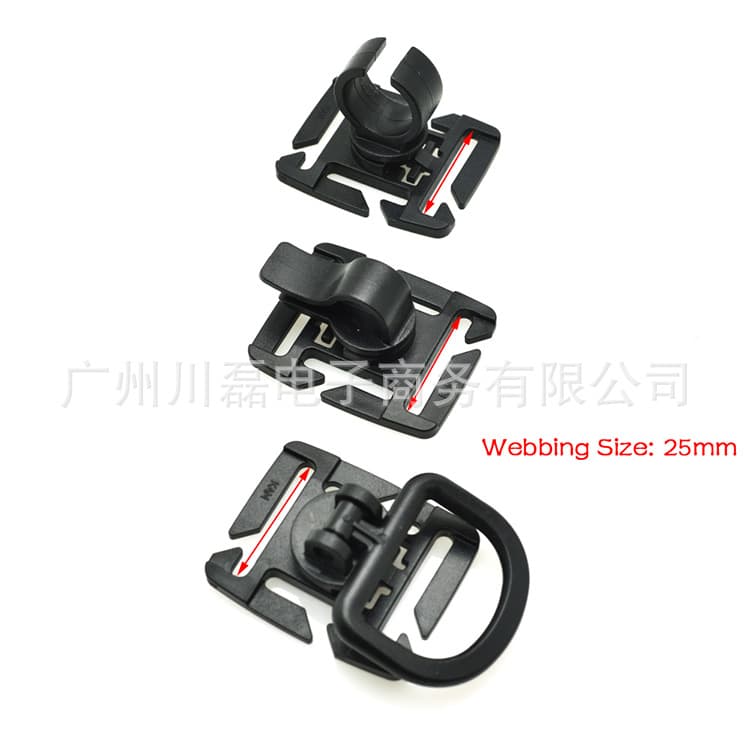 Outdoor military enthusiasts' detachable D-rings, backpack accessories, 360-degree rotating D-type pipe clamps, hanging ring buckles, MOLLE webbing