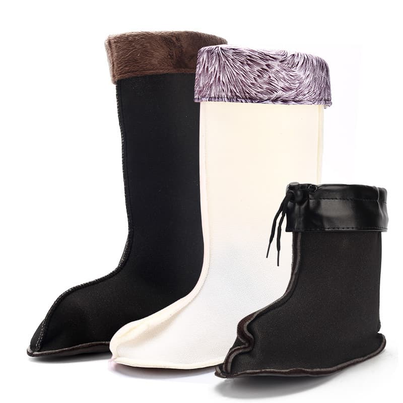 Warm fleece-lined winter rain boots for men and women, cotton inner lining, cold protection, low, medium and high-top rain boots accessories, cotton water shoes inner lining