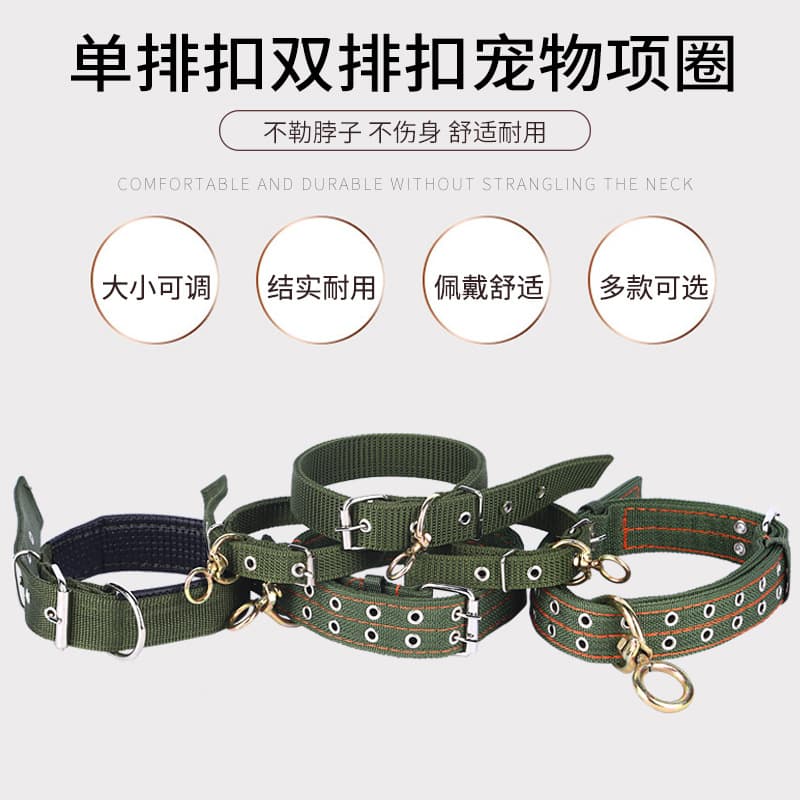 Various Colors Dog Leash Collar Thickened Extended Double Row Buckle Pet Neck Strap Harness Leash Dog Neck Strap