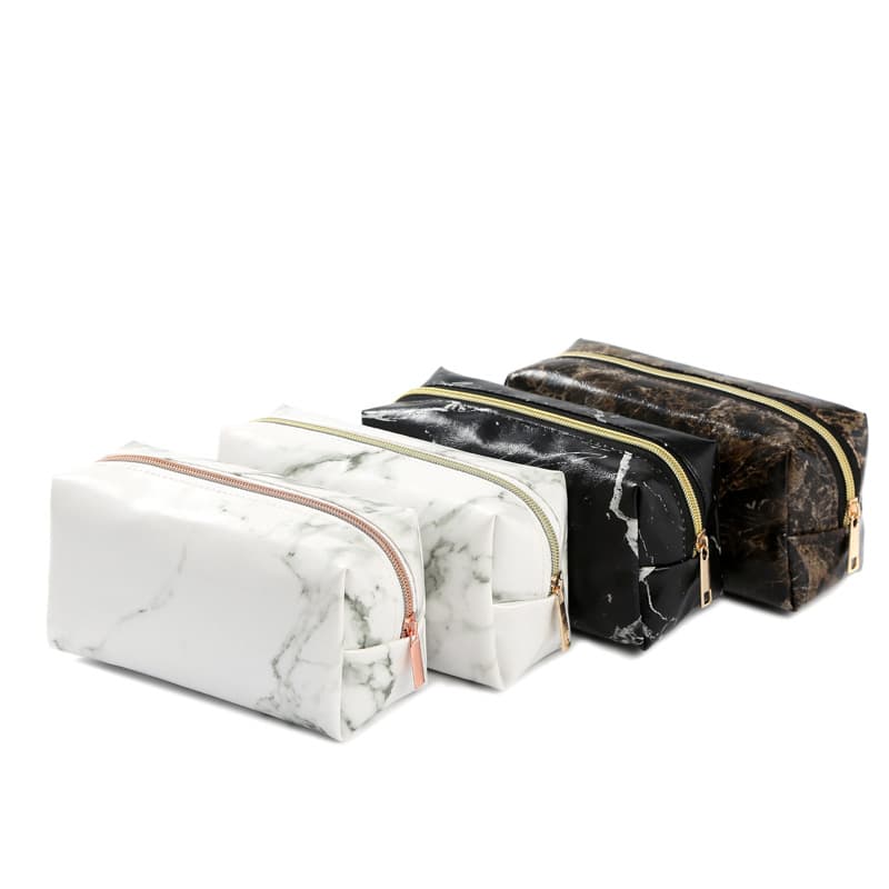 New Marble Pattern PU Cosmetic Bag Women Leopard Print Storage Bag Large Capacity Student Makeup Bag Portable Handbag