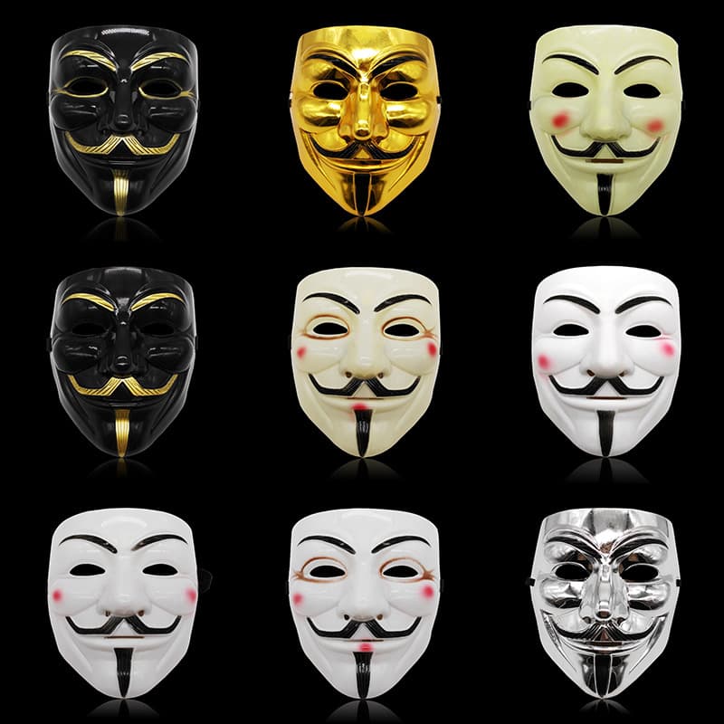 Cross-Border Hot-Selling Halloween Horror Theme V for Vendetta Mask V for Vendetta V-Shaped Face Masquerade Mask