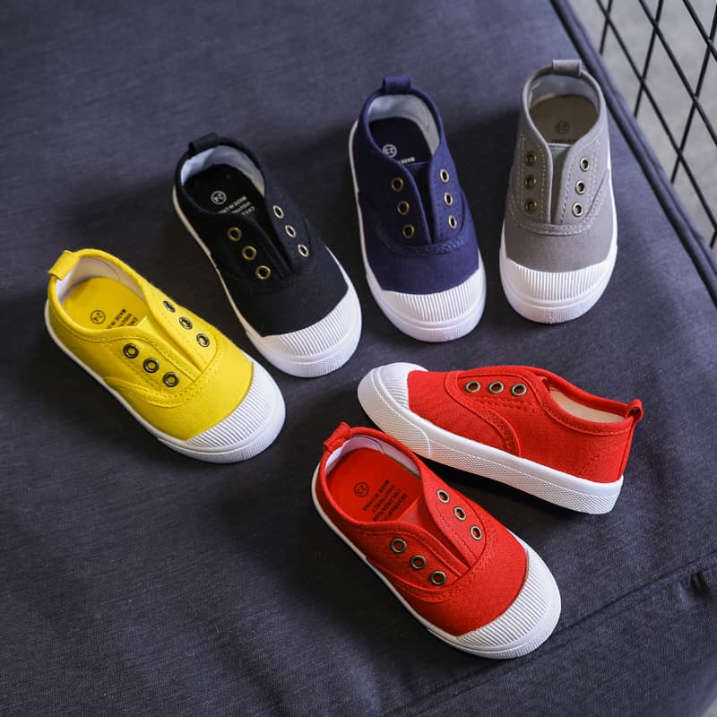 Children's Canvas Shoes Spring Autumn New Style Buckle Eye Shoes Boys Single Girls Casual Baby