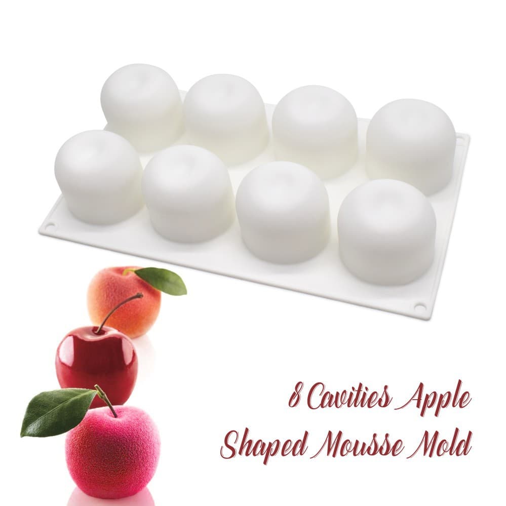 Apple Mousse Mold Silicone Apple Mold Christmas Peace Apple Fruit Mousse Mold Cake Silicone Mold Cake Mold