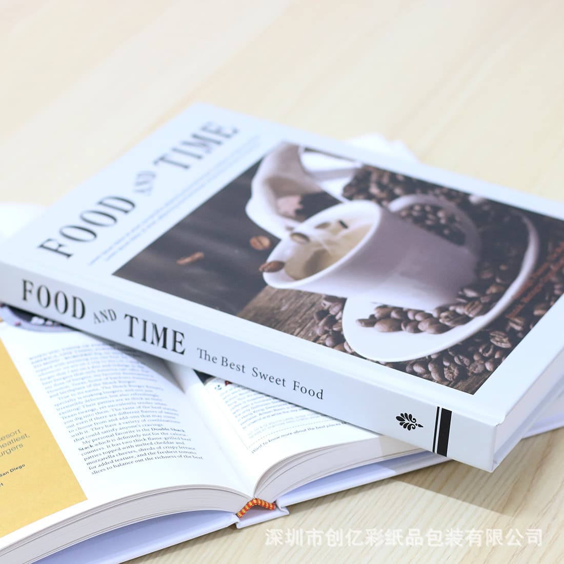 Gourmet Sample Room Recipe Book, Hard Cover, Flip Pages, English Hardcover Prop Book, Color