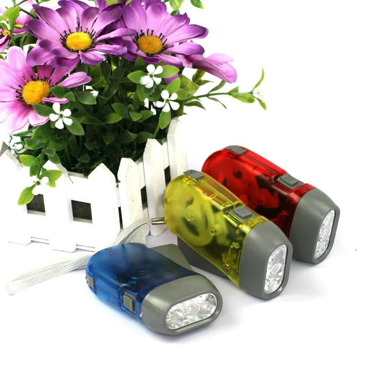 Hand-pressed three-light flashlight Hand-pressed power-generating flashlight Plastic flashlight LED flashlight