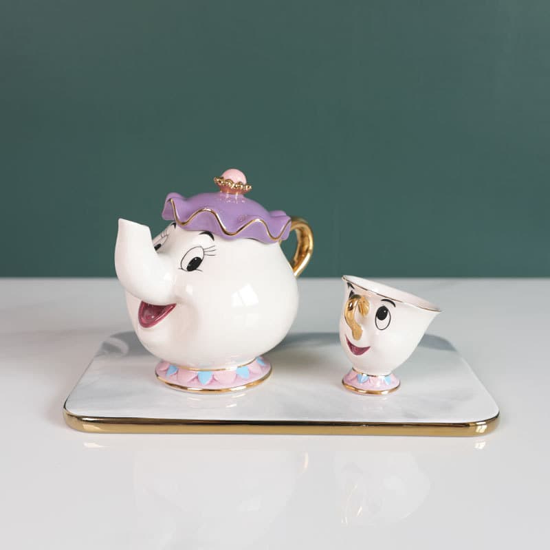 Beauty and the Beast Teapot Mrs. Potts Chip Ceramic Teapot Set Cup