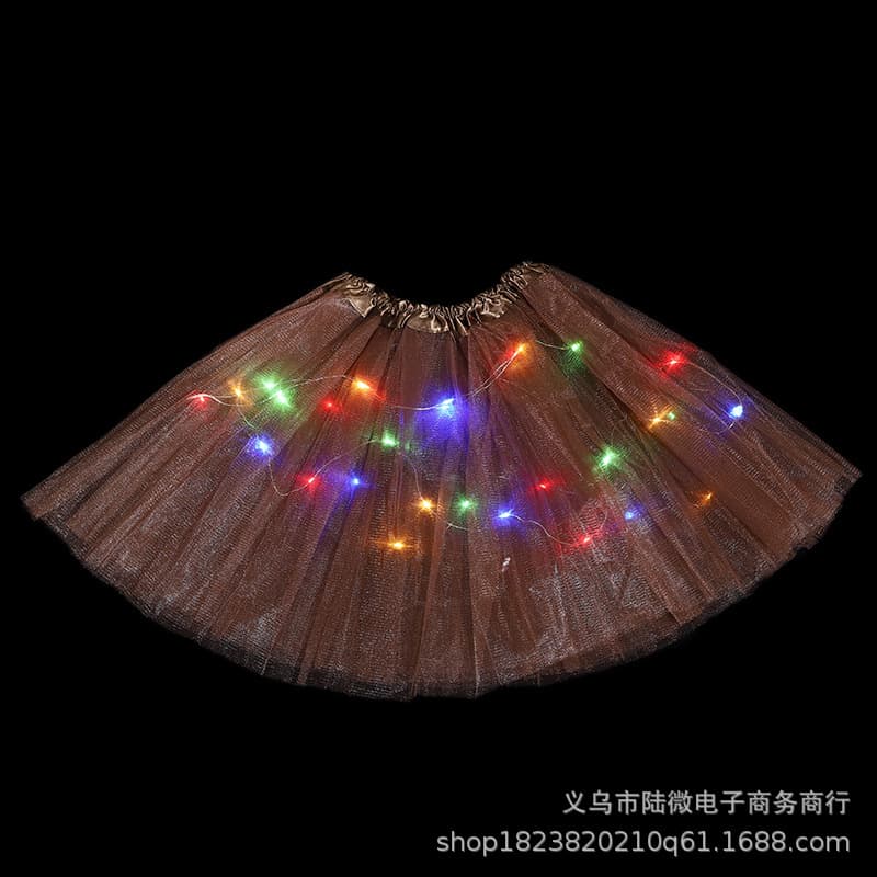 European and American Children's Light-Up Tutu Skirt Glowing Mesh Half Skirt LED Puffy Skirt for Export