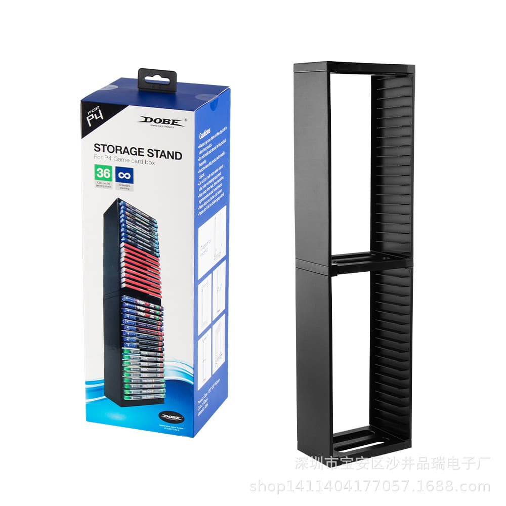 PS4 Game Disc Case Holder Storage Rack for PS4 Slim Pro Console Discs Double-Layer Storage Box Stand
