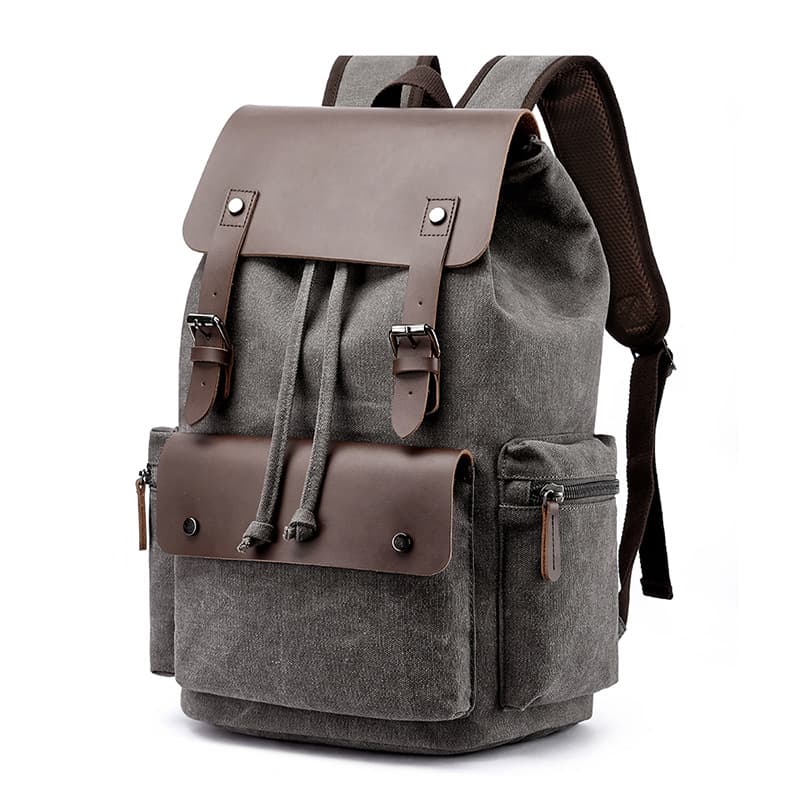 Mugu Cross-Border Canvas Casual Bag, Backpack for Laptops, Men's Backpack, Unisex Student Schoolbag