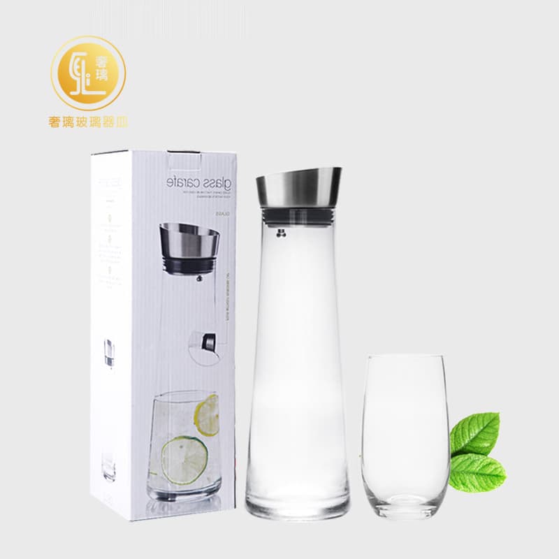 Nordic Style Creative Transparent Glass Cold Water Pitcher, Heat-Resistant for Home Use, Large Capacity Cold Boiled Water Cup, Transparent Japanese Set
