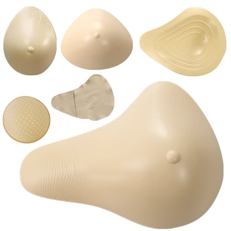 Wholesale Lightweight Silicone Breast Prosthesis, Concave Base Breathable Pad, Thickened Post-Surgery Breast Form, Women's Bra Protective Cover