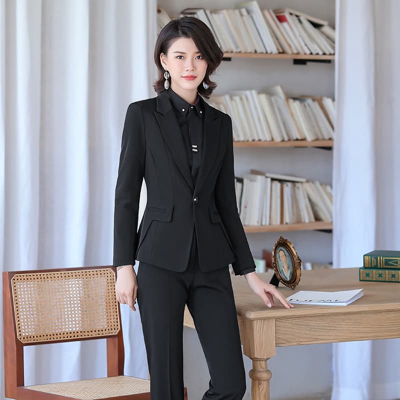 Xn932 Black Suit for Women, Professional Sales Workwear, 2024 Early Spring New Style Suit for Women, Formal Workwear