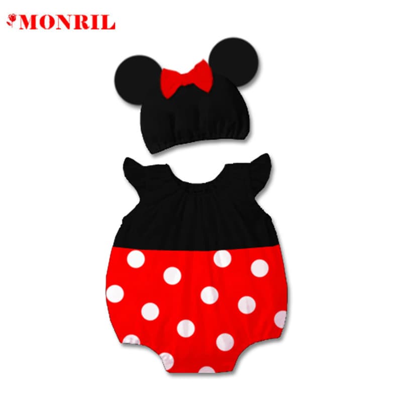 Cotton Summer Romper Mickey Mouse Baby Outfit Girl Minnie Style Short Sleeve Crawling Suit Baby Clothes