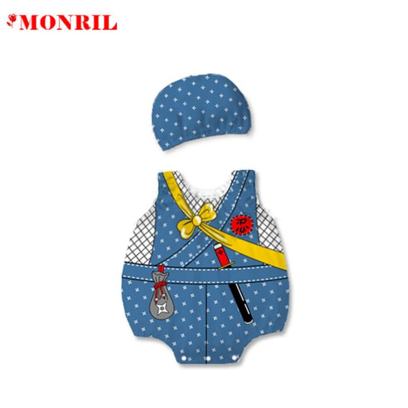 Ninja ROMPERS Cotton Baby Boy Romper Summer Bodysuit Cute Full Moon Outing Wrap