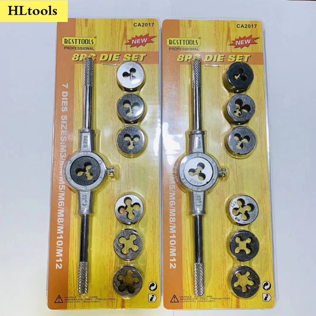 Factory Direct 8-Piece Die and Tap Wrench Set Metric Alloy Steel 8-Piece Die Wrench Kit for Threading