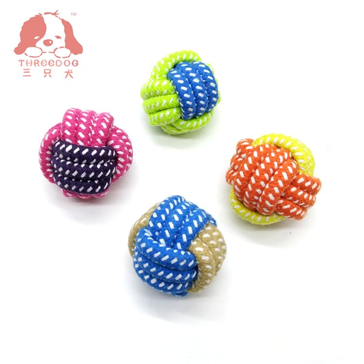 Pet Toy Cotton Rope Ball for Dogs, Teeth Cleaning and Chew Rope Toy, Small Pet Ball in Stock