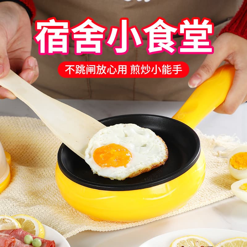 Dormitory Egg Fryer/Steamer/Boiler, Mini Plug-in Pan with Auto Shut-off for Easy Breakfast Prep