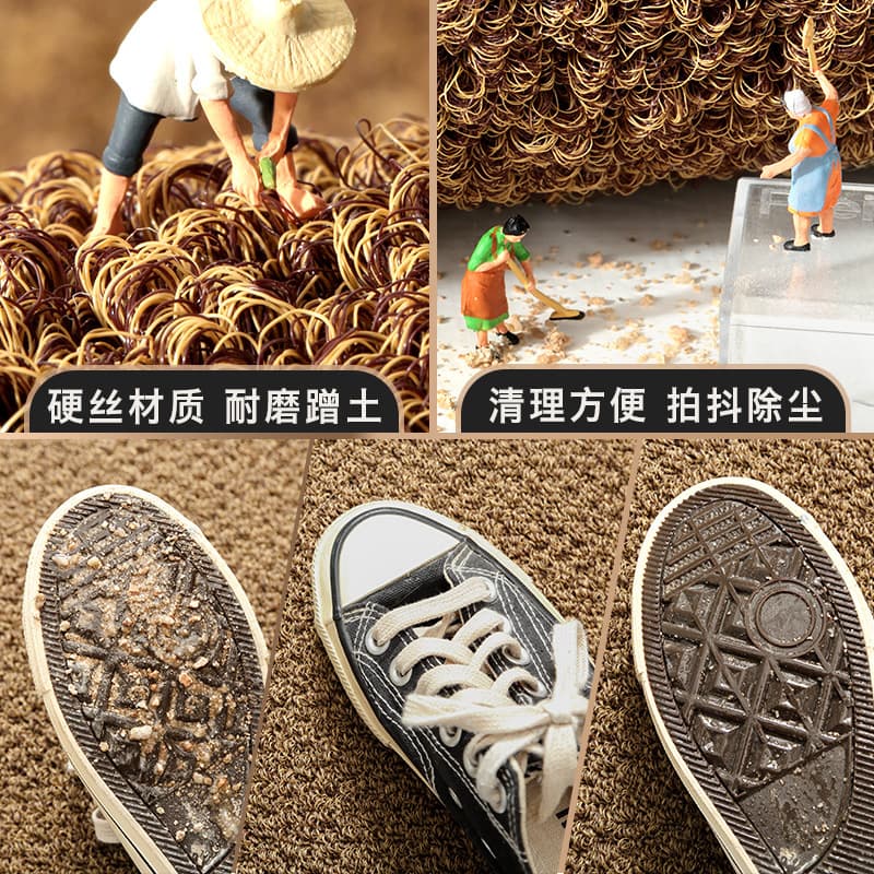 Hotel entrance doormat commercial anti-slip floor mat entry mud-scraping durable door mat coir foot mat floor covering