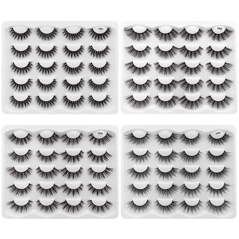 Factory Direct New Handmade Eyelashes 10 Pairs 3D Imitation Mink Hair False Eyelashes Natural Long