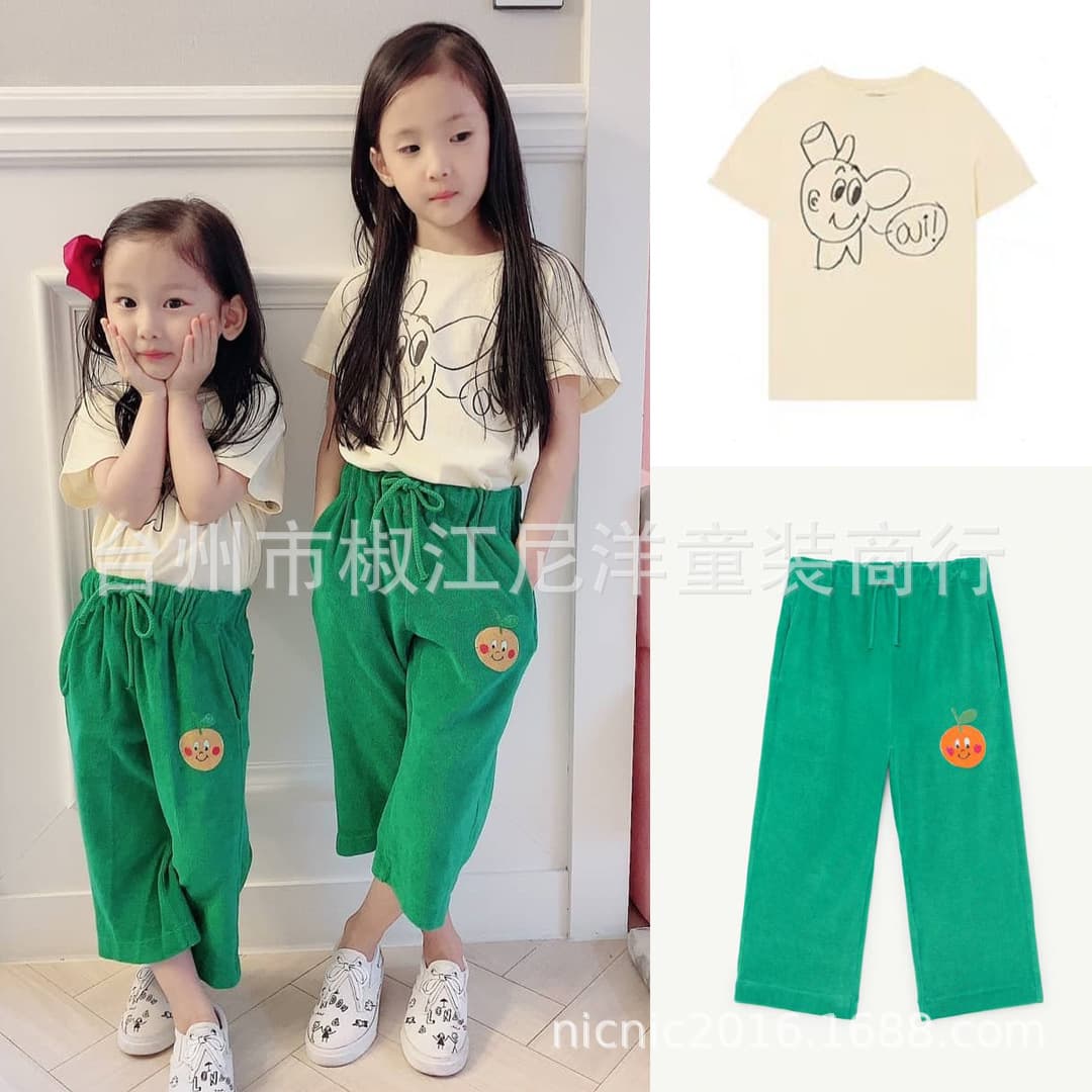 2020 early spring new tao series European and American style boys and girls children's T-shirts and pants suits parent-child matching