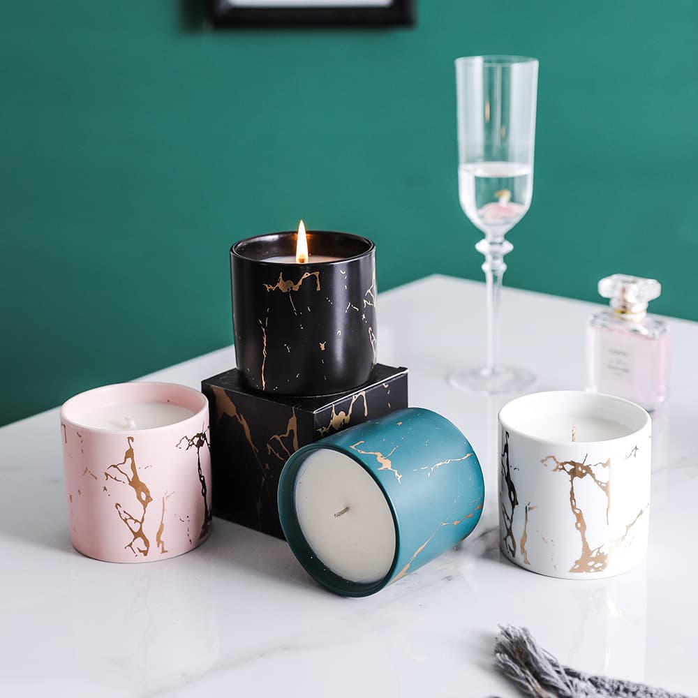 Lihome manufacturer custom-made neutral unbranded medium-sized ceramic candle Nordic ins home aromatic soft furnishings