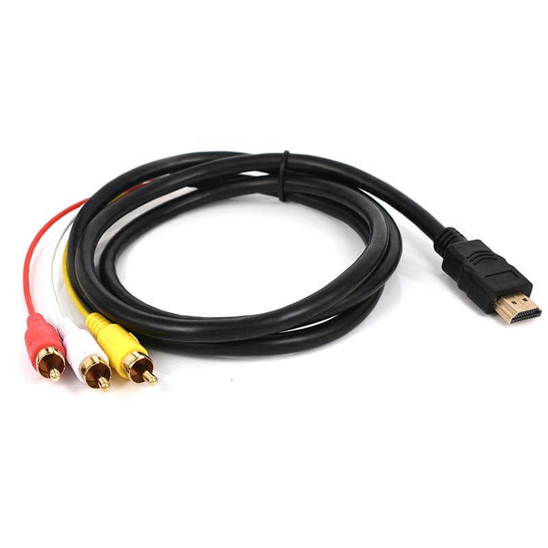 HDMI to AV, HDMI to 3RCA (Red, Yellow, White) audio/video cable.