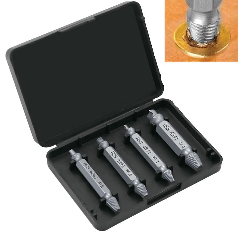 Factory direct screw extractor set - Damaged screw removal tools for drilled and stripped fasteners.