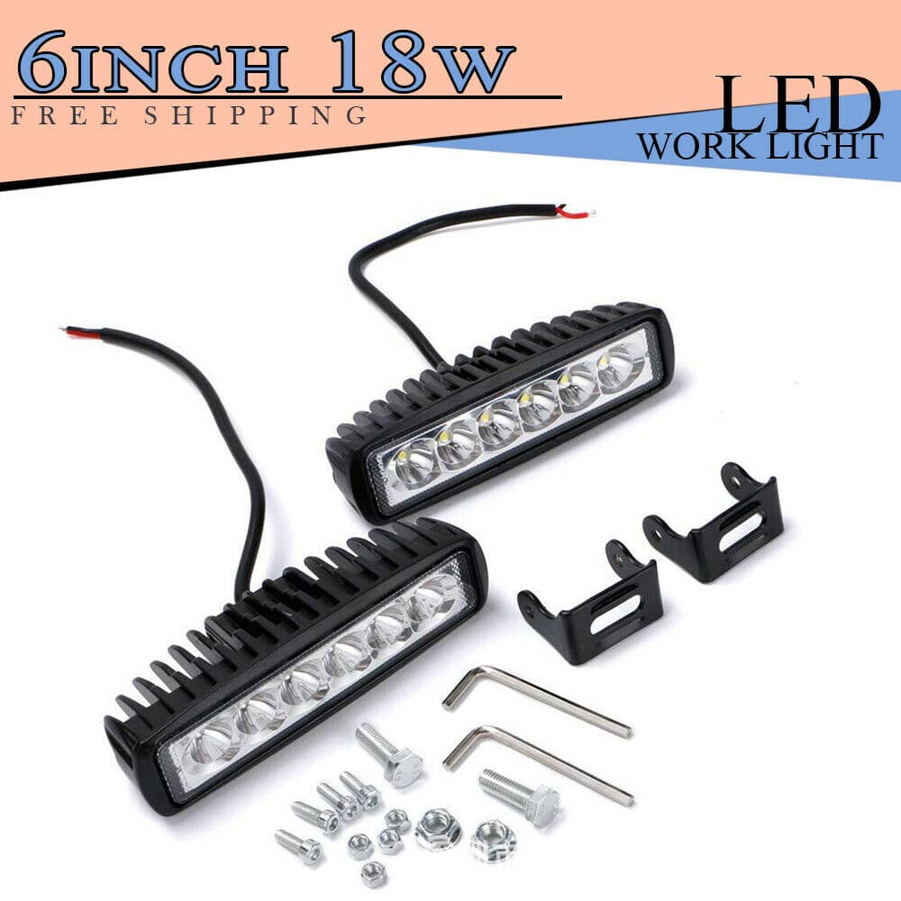 Automotive LED Work Light Bar Type 6-LED 18W Daytime Running Light, Auxiliary Light for Off-road Vehicle Modification